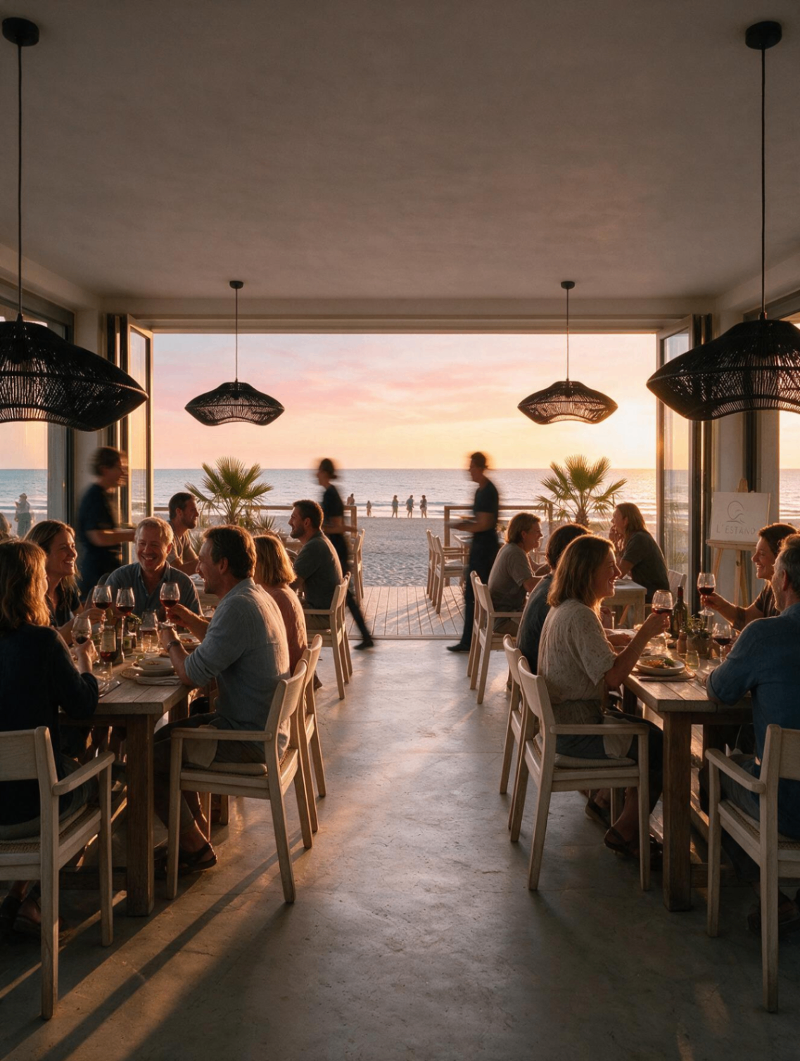 Salle au coucher du soleil